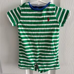 Ralph Lauren Green and White Striped Garment
